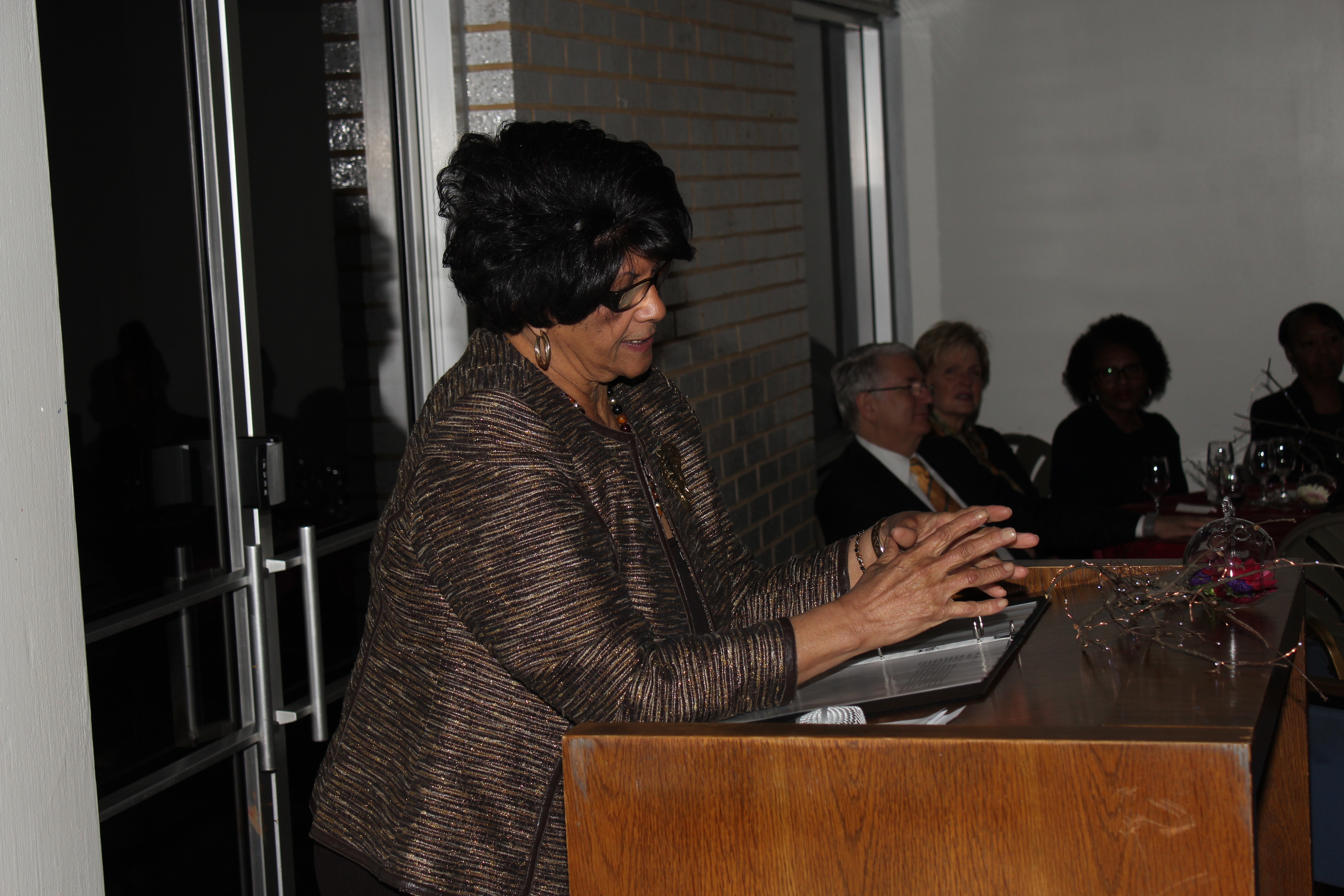 Dorothy Counts-Scoggins Speaking to the Crowd